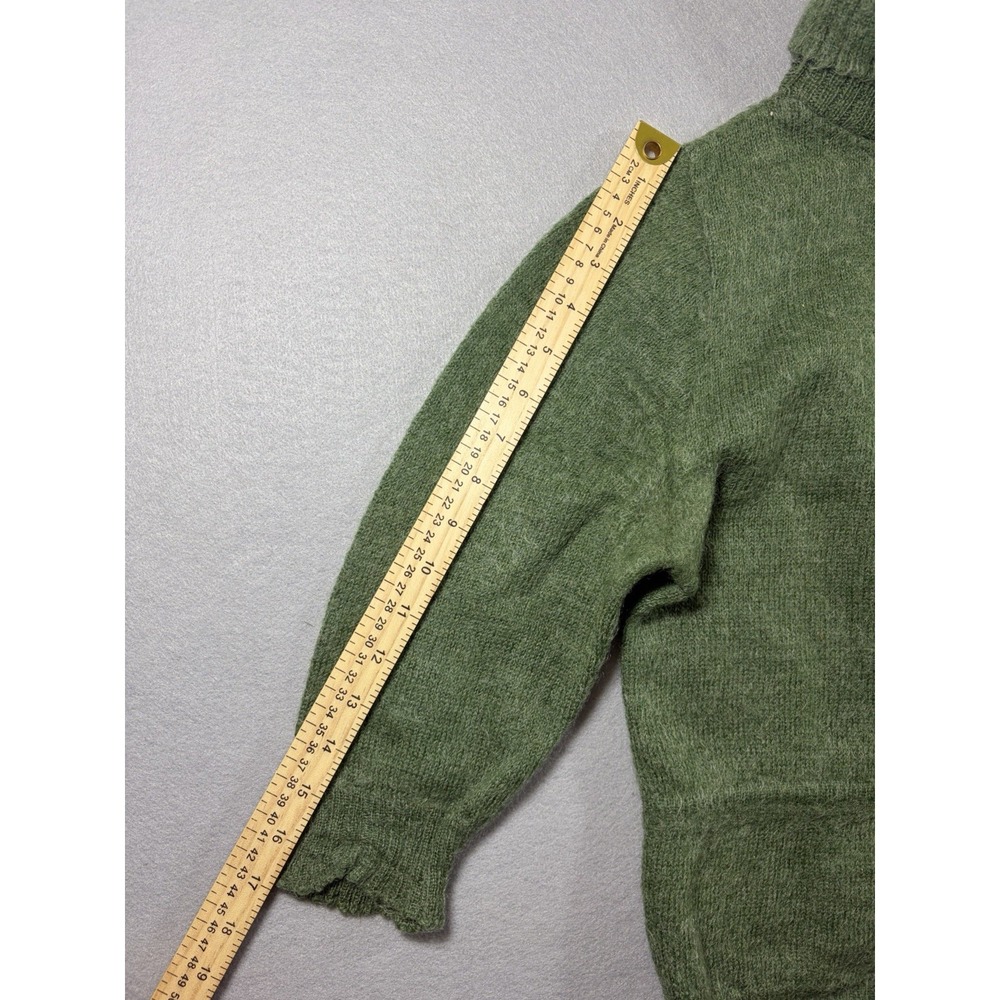 Vintage Medallion Women's Green Wool Kid Mohair Sweater Cottagecore Small - Picture 4 of 6